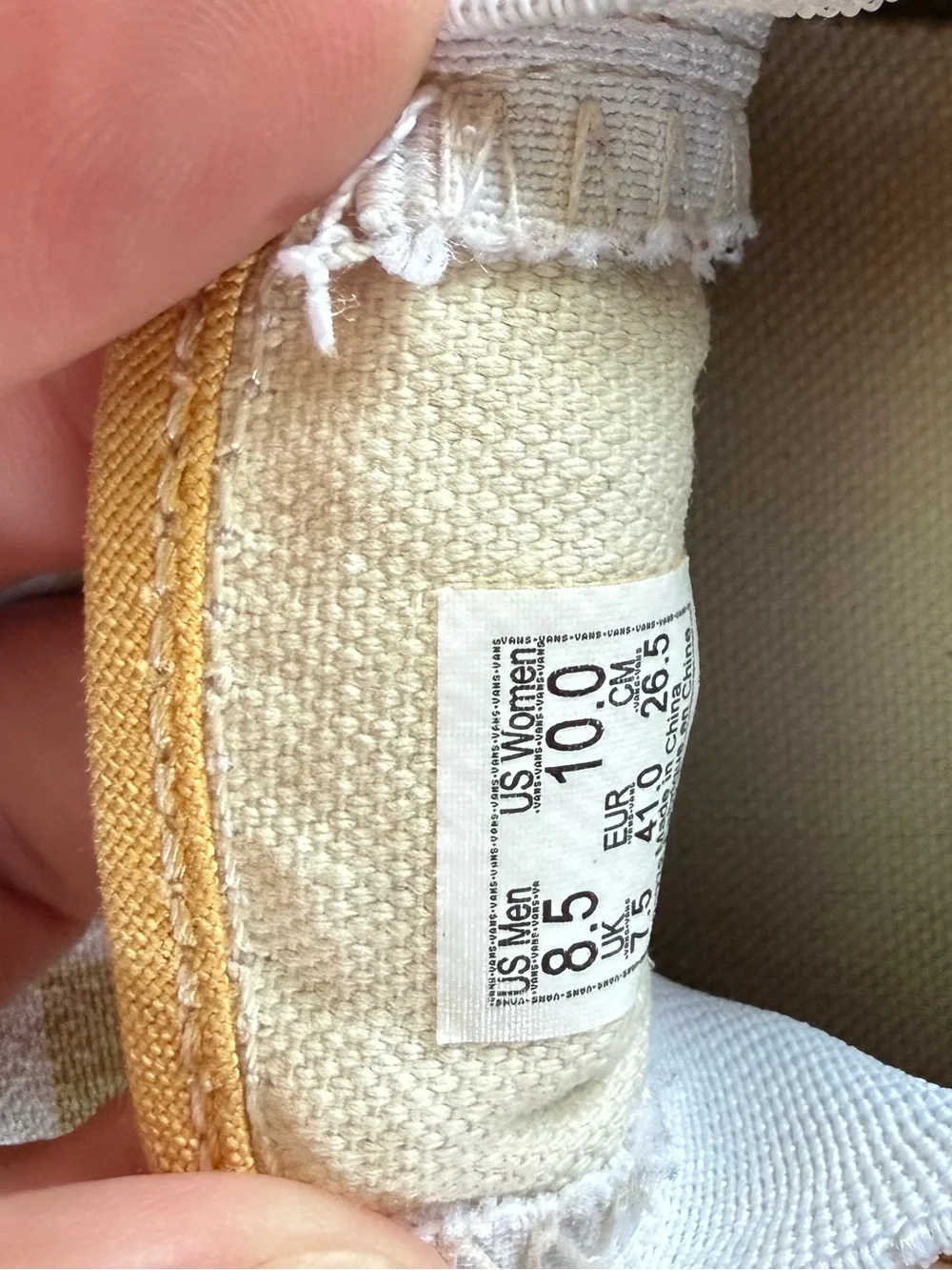 Vans - Sneakers in Yellow and White Size 8.5 Men